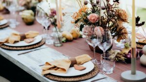 La décoration de table à un mariage