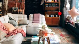 salon avec des couleurs pastel